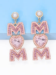 MOM Pearls Rhinestone Earrings
