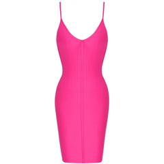 V Neck Sleeveless Plain Mini Bandage Dress