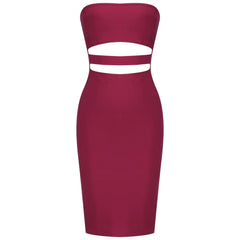 Strapless Sleeveless Cut Out Mini Bandage Dress