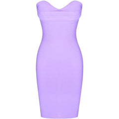 Strapless Sleeveless Plain Mini Bandage Dress
