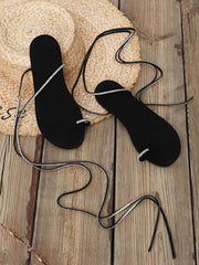 Crystal Strappy Flat Sandals