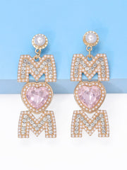 MOM Pearls Rhinestone Earrings