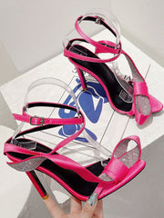 Rhinestone Twisted Pointed Toe Heels