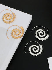 Retro Swirl Hoop Earrings