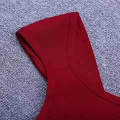 Round Neck Short Sleeve Plat Mini Bandage Dress HI915