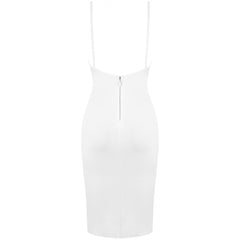 Strappy Sleeveless Metal Ornamental Buckle Over Knee Bandage Dress