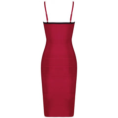 Strappy Sleeveless Zip-Front Over Knee Bandage Dress