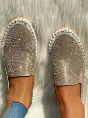 Rhinestone Platform Slip On Shoes