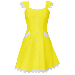 Square Collar Backless Mini Bandage Dress