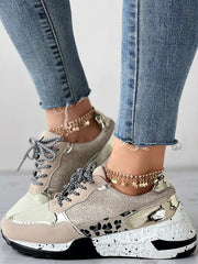 Glitter Leopard Print Casual Sneakers