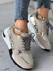 Glitter Leopard Print Casual Sneakers