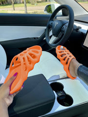 Solid Color Hollow Out Slippers