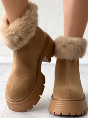 Furry Trim Lined Snow Boots