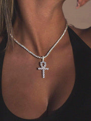 Rhinestone Cross Necklace