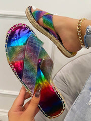 Rainbow Rhinestone Sandals