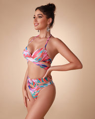 Tie-Dye Printed High Waisted Swimsuit