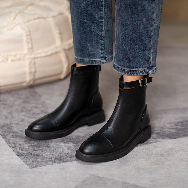 Freya Buckle Strap Ankle Booties
