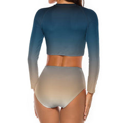 Gradient Navy 2 Piece Sun Protection Bikini Swimwear