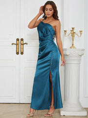 Strappy Sleeveless Button Maxi Bodycon Dress