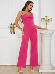 Strappy Sleeveless Zipper Bodycon Jumpsuit