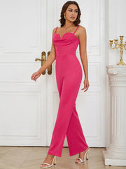 Strappy Sleeveless Zipper Bodycon Jumpsuit