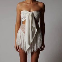 Strapless Sleeveless Lace Mini Bodycon Dress