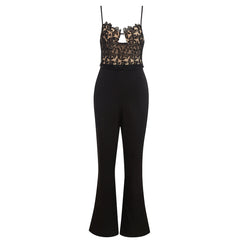 Strappy Sleeveless Lace Bodycon Jumpsuit