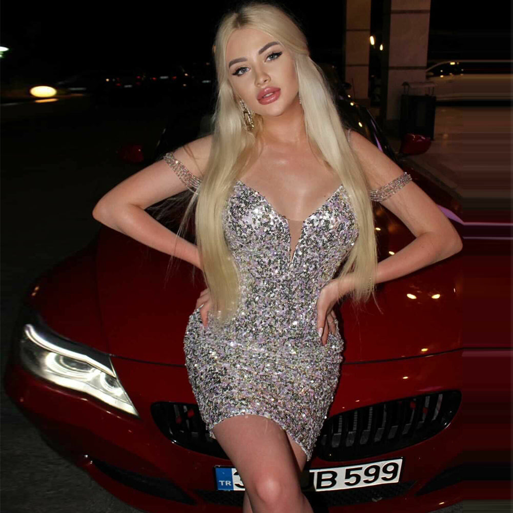 Sequined Mini Bodycon Dress