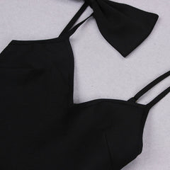 Strappy Sleeveless Bowknot Midi Bandage Dress