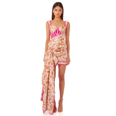 Square Collar Sleeveless Mini Frill Bodycon Dress