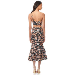 One Shoulder Sleeveless Midi Fishtail Bodycon Dress