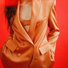 V Neck Long Sleeve Button Bodycon Set