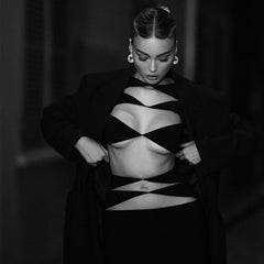 Round Neck Sleeveless Hollow out Bandage Set