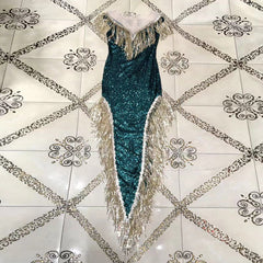 Round Neck Sleeveless Tassels Maxi Bodycon Dress