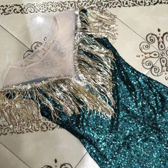 Round Neck Sleeveless Tassels Maxi Bodycon Dress