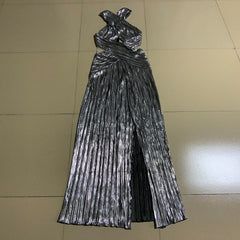 High Neck Sleeveless Hollow out Maxi Bodycon Dress