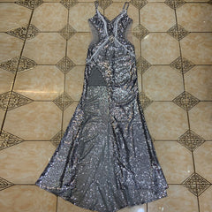 Strappy Sleeveless Maxi Mesh Bodycon Dress