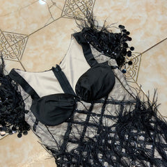 Square Collar Short Sleeve Maxi Mesh Bodycon Dress