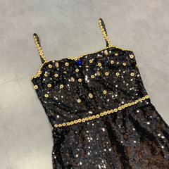 Strappy Sleeveless Midi Sequined Bodycon Dress