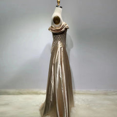 Off Shoulder Short Sleeve Draping Corset Gown