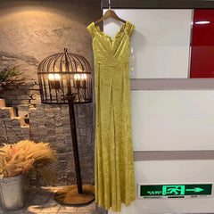 Off Shoulder Short Sleeve Maxi Metallic Bodycon Dress