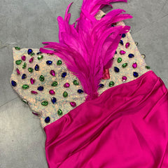 Strapless Sleeveless Diamente Embellished Maxi Bodycon Dress