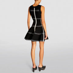 Round Neck Striped Mini A-line Dress