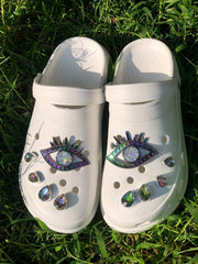 Rhinestone Evil Eyes Slides