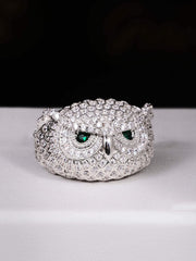 Owl Hip Hop Iced Zircon Stones Ring