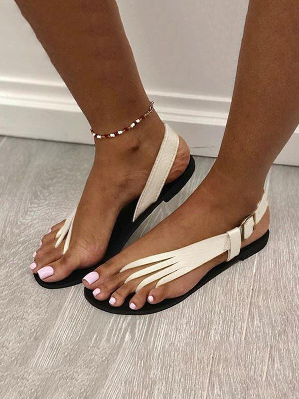 Strap Toe Post Slingback Flat Sandals