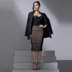 Strappy Sleeveless Midi Wrinkled Bodycon Dress KLYF601