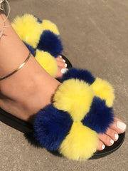 Pom Pom Faux Fur Slippers