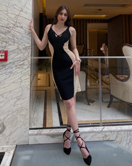 Strappy Side Mesh Tulle Bandage Dress