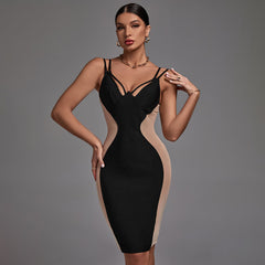 Strappy Side Mesh Tulle Bandage Dress